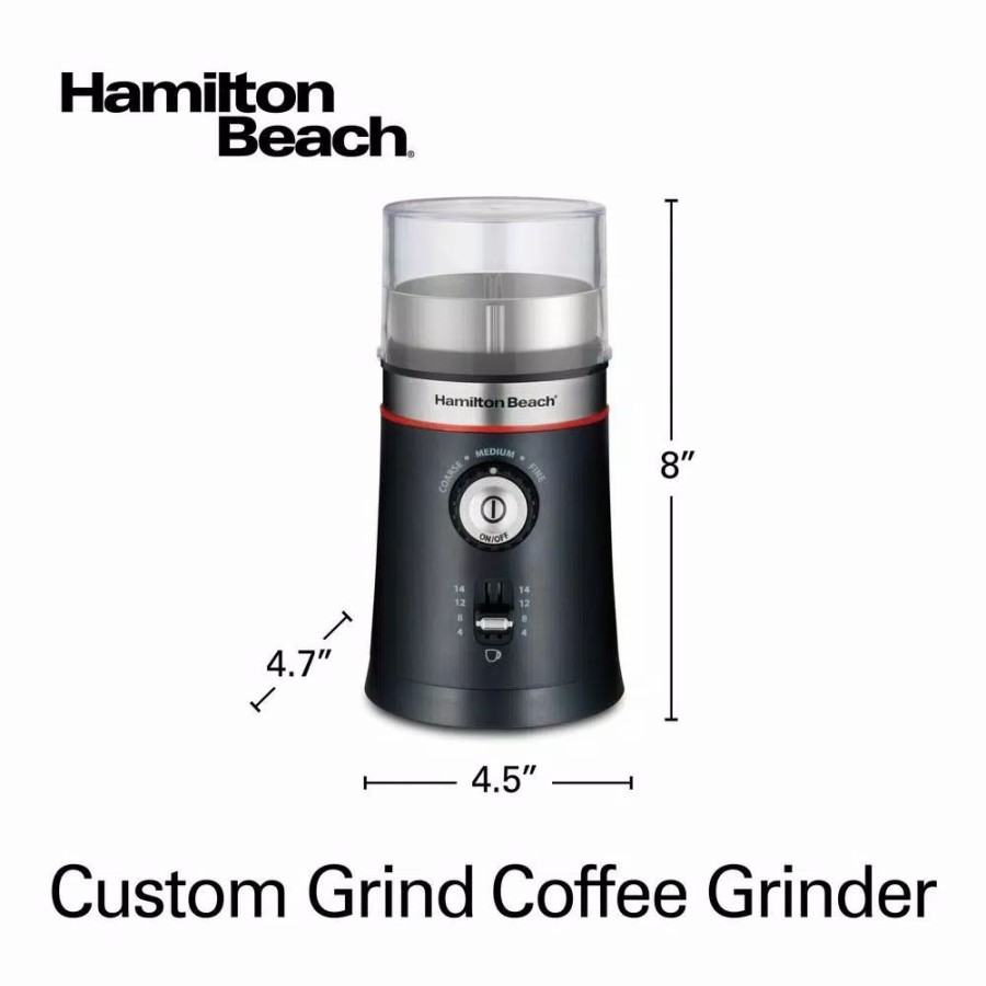 * Coffee Makers | Coffee Makers Hamilton Beach Custom Grind 5 Oz. Black Blade Coffee Grinder