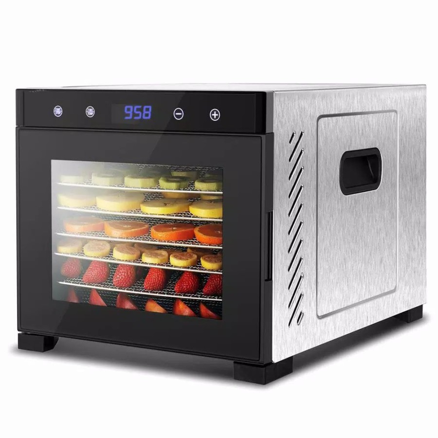 * Food Processing | Food Processing Nutrichef 6-Tray Black 600 Watt Premium Food Dehydrator Machine With Digital Timer And Temperature Control