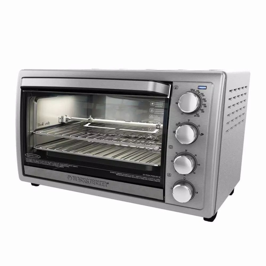 * Toasters | Toasters Black+Decker 1500 W 9-Slice Silver Toaster Oven With Temperature Control And Built-In Timer