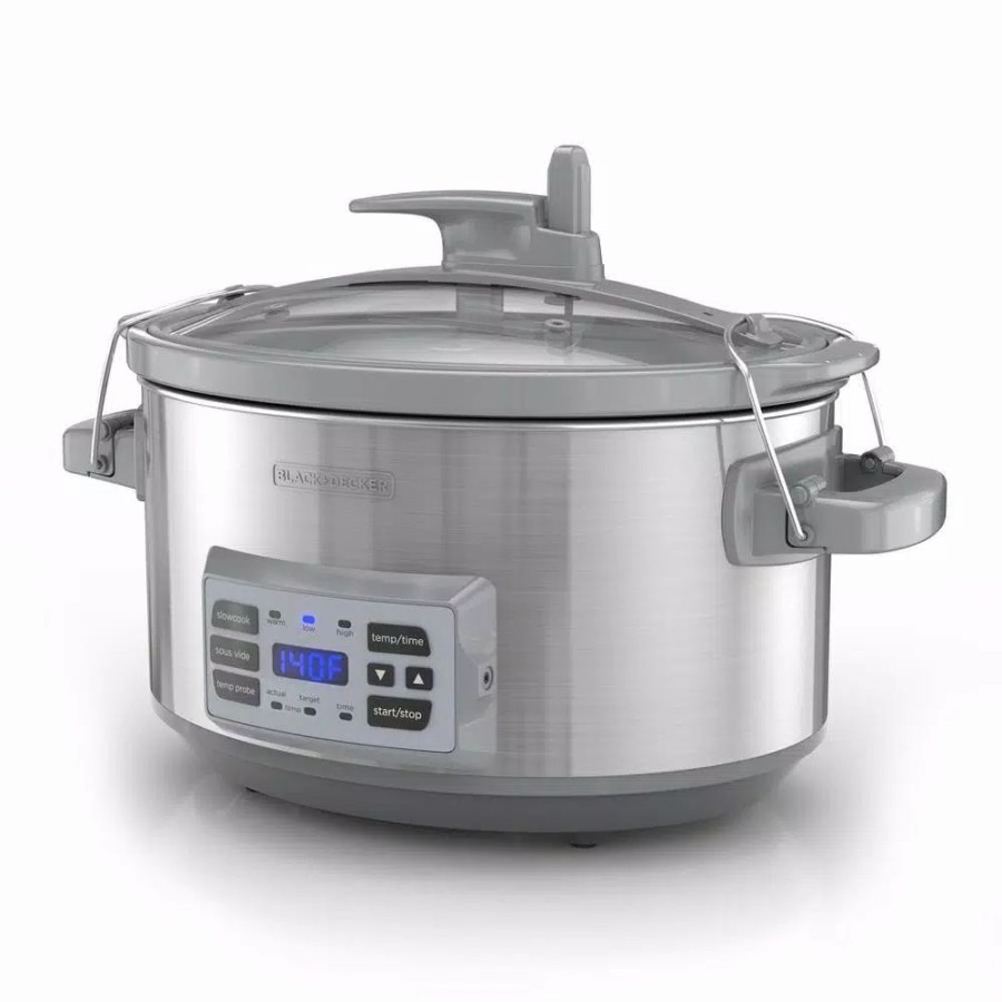 * Cookers | Cookers Black+Decker 7 Qt. Stainless Steel Electric Slow Cooker With Temperature Probe And Precision Sous-Vide