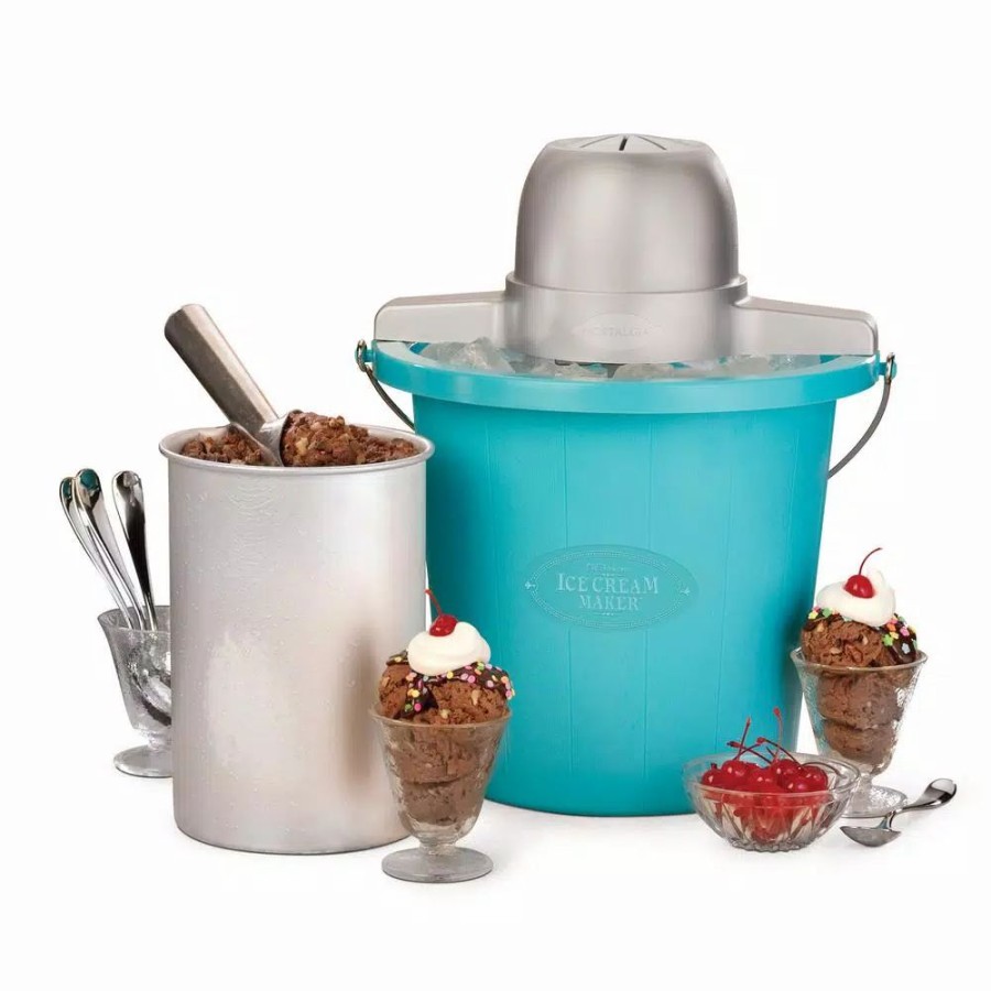 * Dessert Makers | Dessert Makers Nostalgia 4 Qt. Electric Ice Cream Maker With Easy-Carry Handle