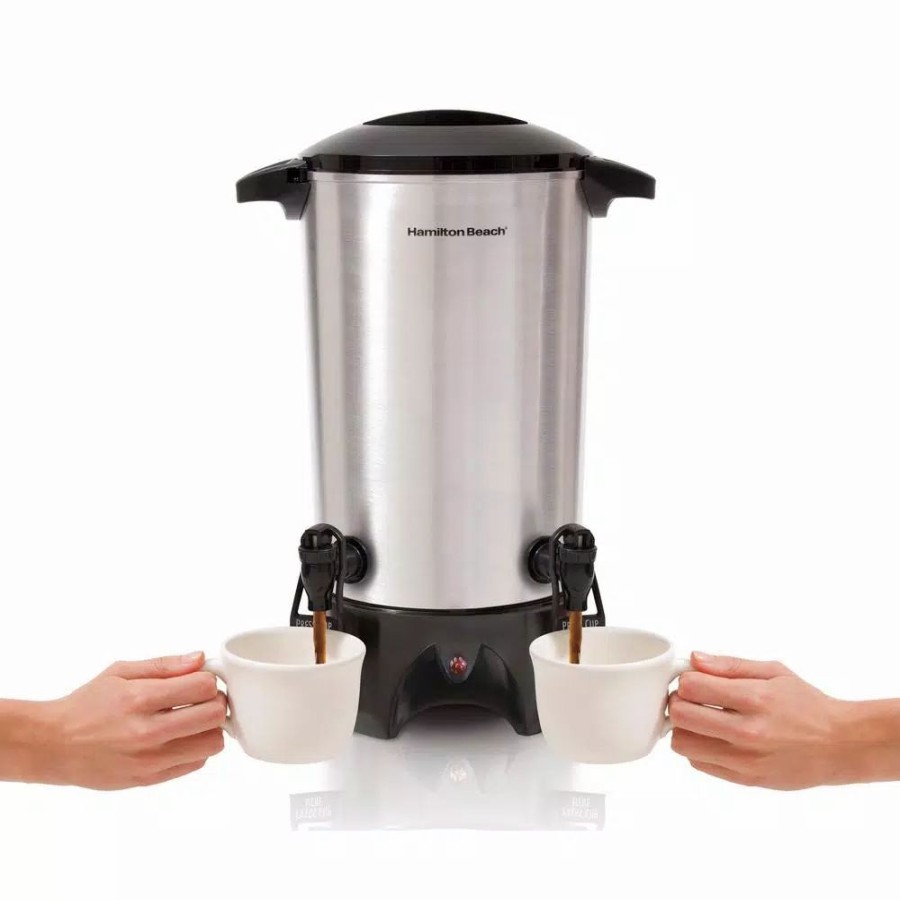 * Coffee Makers | Coffee Makers Hamilton Beach 45-Cup Stainless Steel Coffee Urn With Dual Spout