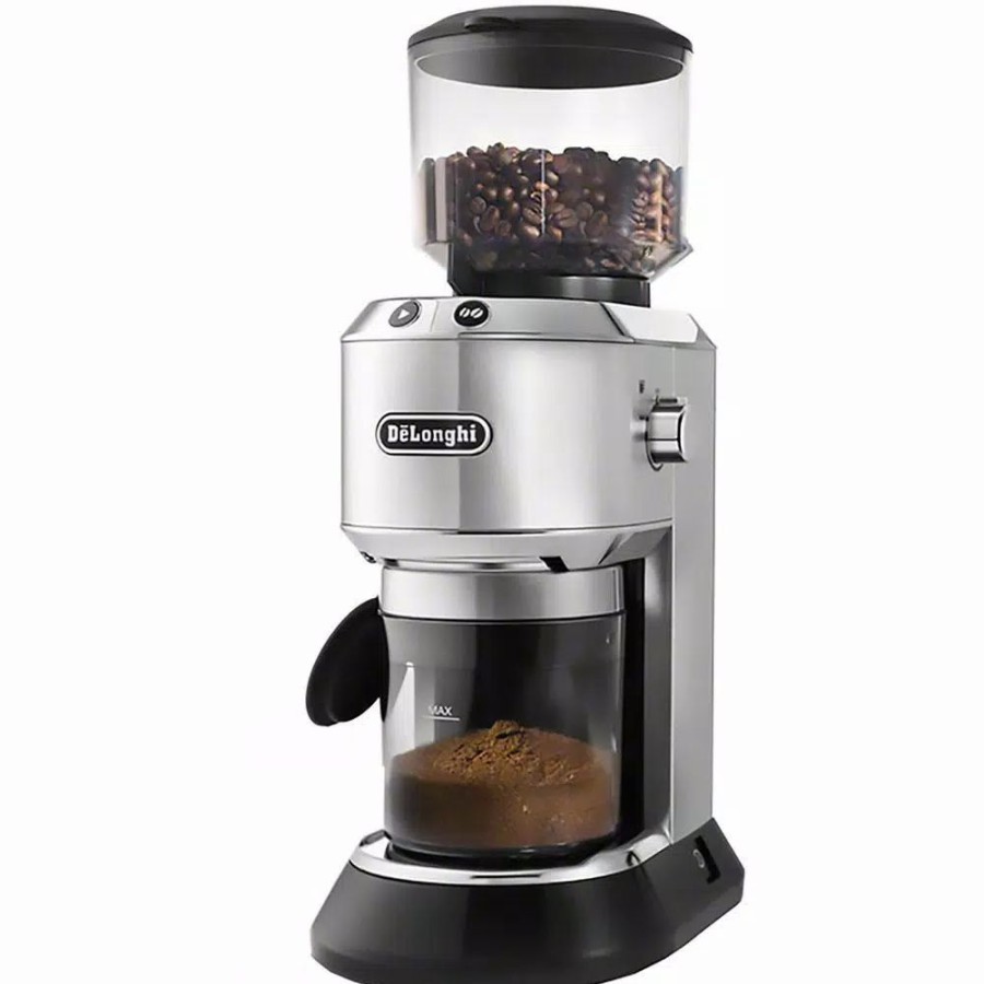 * Coffee Makers | Coffee Makers Delonghi Dedica Stainless Steel Digital Conical Burr Grinder With 18 Grind Settings And Portafilter Adaptor 12 Oz.