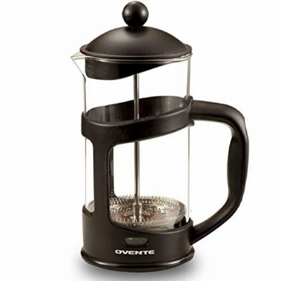 * Coffee Makers | Coffee Makers Ovente 4-Cup Black French Press Cafetiere Heat-Resistant Borosilicate Glass Coffee And Tea Maker Free Measuring Scoop