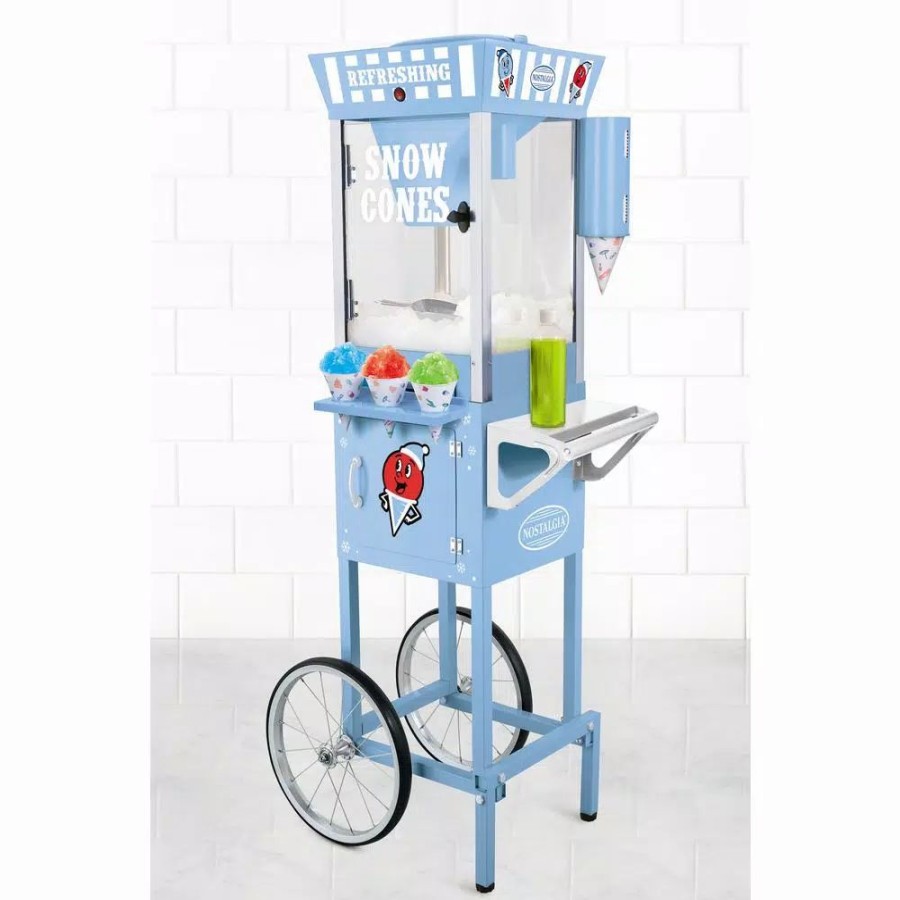 * Dessert Makers | Dessert Makers Nostalgia Vintage 575 Oz. Snow Cone Machine Cart In Blue