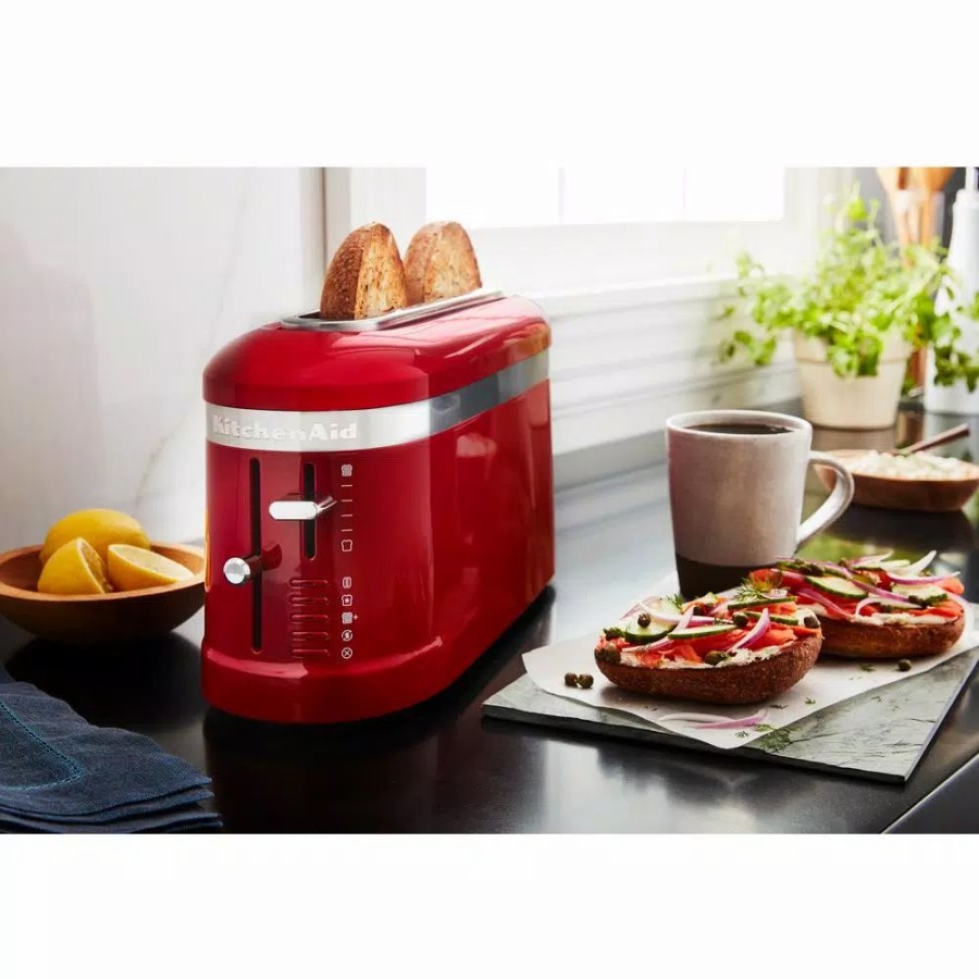 * Toasters | Toasters Kitchenaid 2-Slice Empire Red Long Slot Toaster With High-Lift Lever