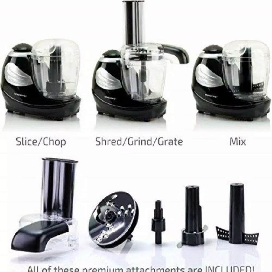 * Food Processing | Food Processing Ovente 1.5-Cup Single Speed Black Mini Food Processor Chopping Blade, Mixer, Shredding/Slicing Disc