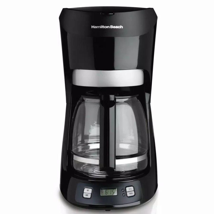 * Coffee Makers | Coffee Makers Hamilton Beach 12-Cup Black With Digital Clock Drip Coffeemaker With Digital Clock