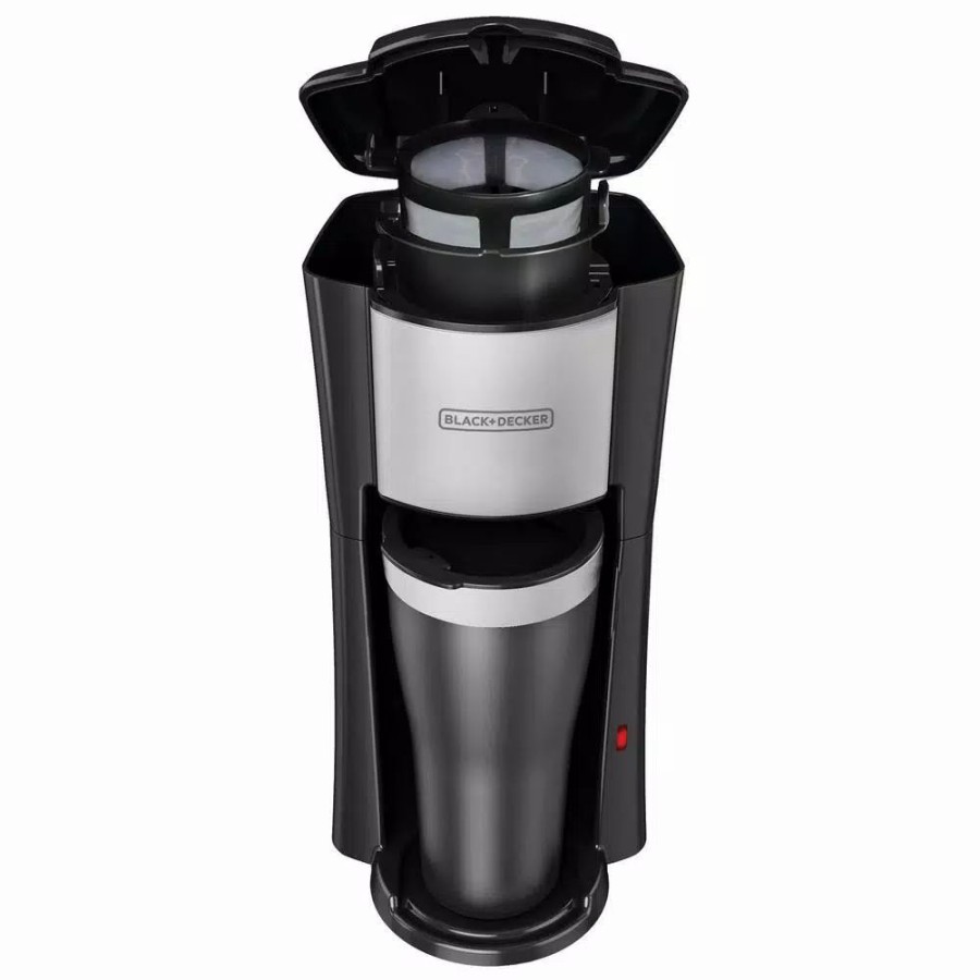 * Coffee Makers | Coffee Makers Black+Decker Black Single Serve Drip Coffee Maker With Travel Mug