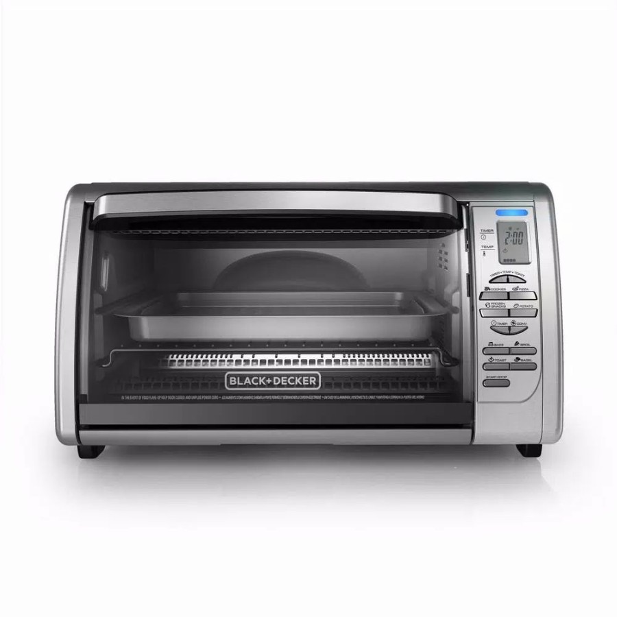 * Toasters | Toasters Black+Decker 1500 W 6-Slice Stainless Steel Toaster Oven With Broiler