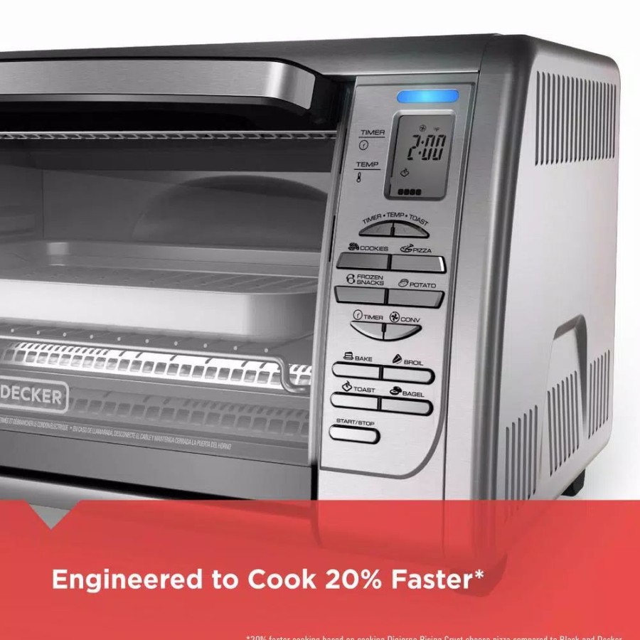 * Toasters | Toasters Black+Decker 1500 W 6-Slice Stainless Steel Toaster Oven With Broiler