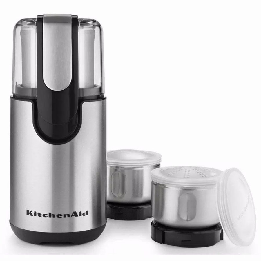 * Coffee Makers | Coffee Makers Kitchenaid One-Touch 4 Oz. Onyx Black Blade Coffee Grinder With Shaker Lid And Storage Lid