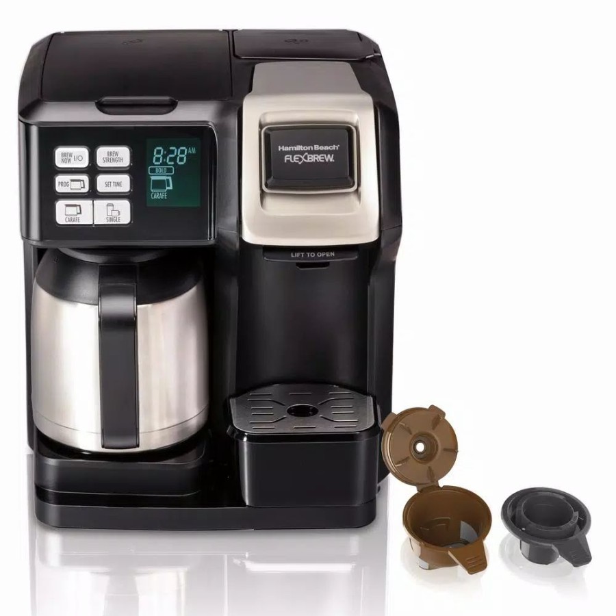 * Coffee Makers | Coffee Makers Hamilton Beach Flex Brew 2-Way 10-Cup Black Drip Coffee Maker With Thermal Carafe