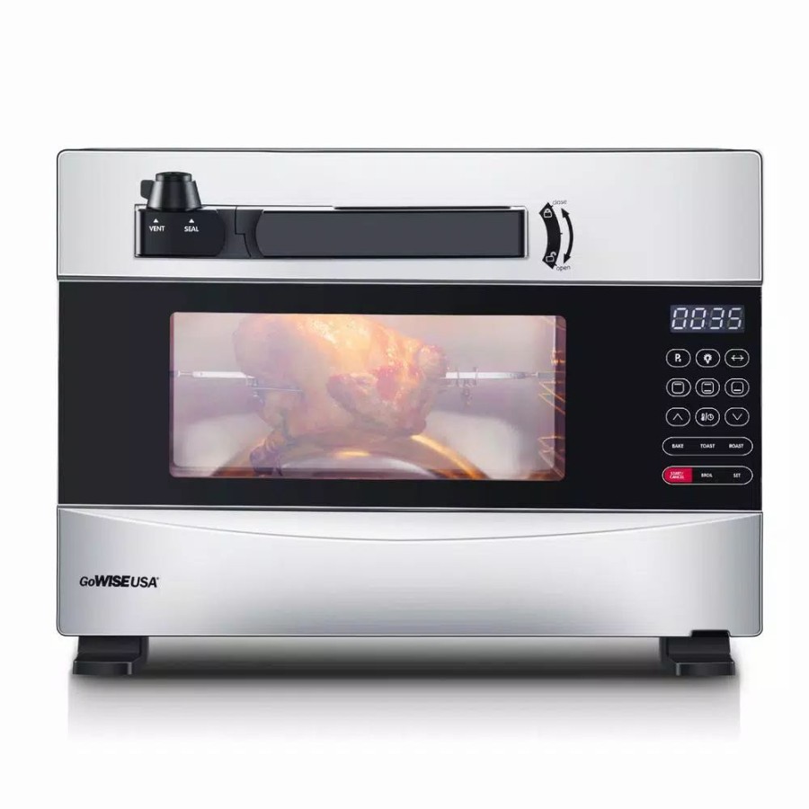 * Toasters | Toasters Gowise Usa 1600-Watts Stainless Steel 27 Qt. Electric Programmable Pressure Oven With Rotisserie Function And Diy Presets