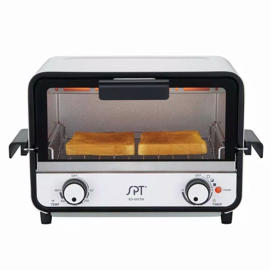 * Toasters | Toasters Spt Easy Grasp 800 W 2-Slice White Countertop Toaster Oven With Built-In Timer