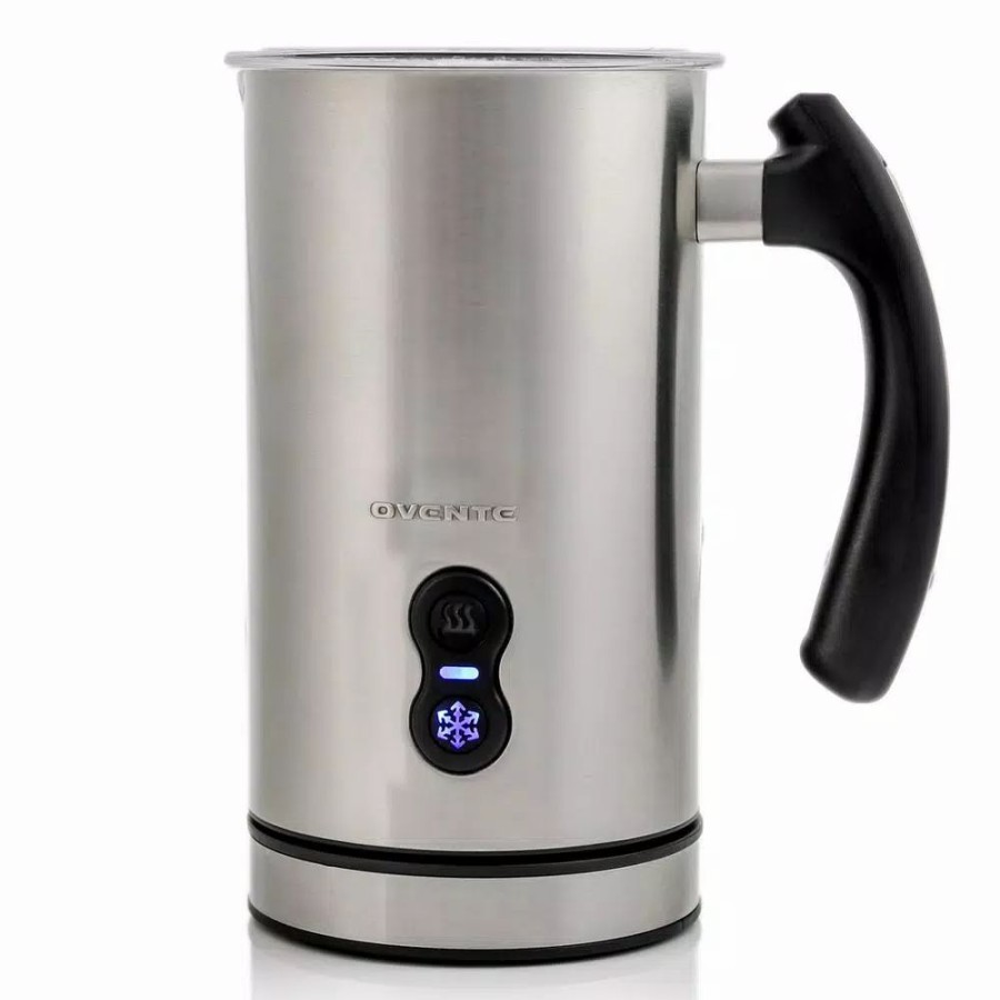 * Coffee Makers | Coffee Makers Ovente 8 Oz. Silver Automatic Electric Milk Frother And Steamer Hot Or Cold Froth Functionality Foam Maker And Warmer