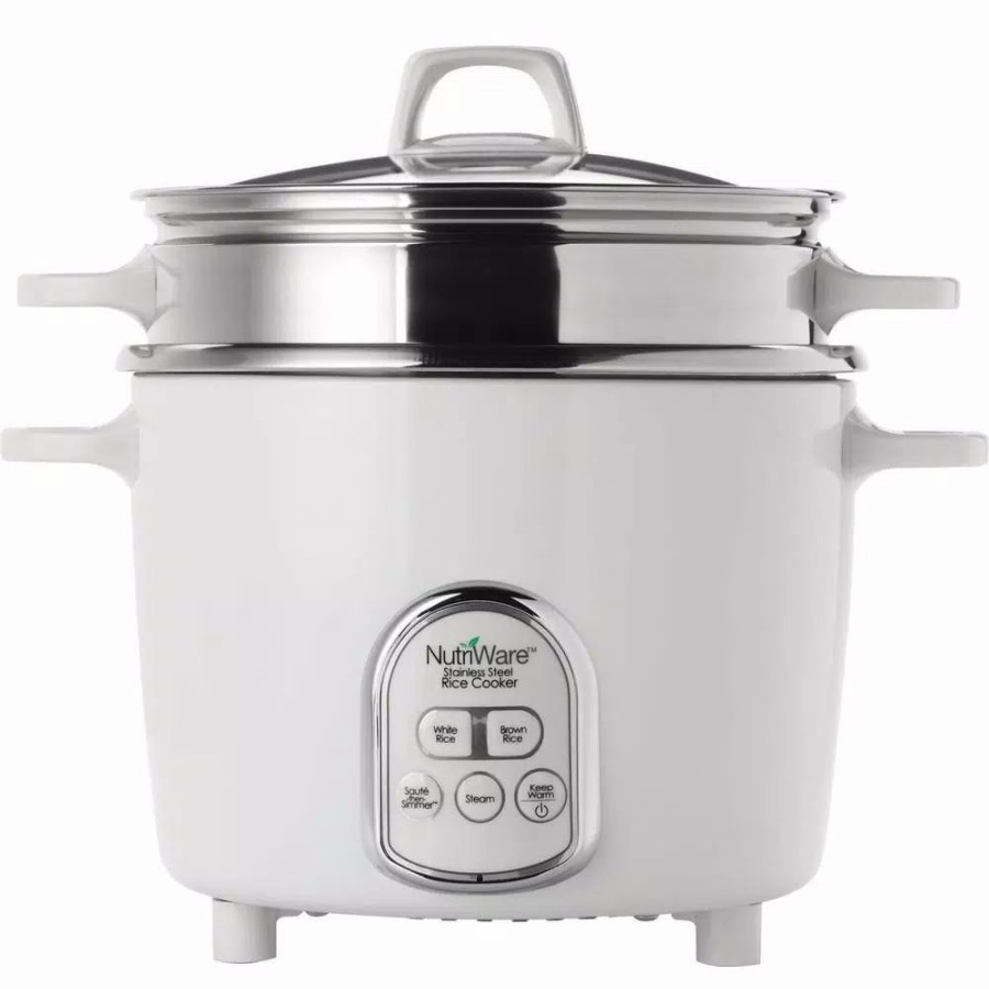 * Cookers | Cookers Aroma Nutriware Digital Pot Style 7-Cup Rice Cooker With Glass Lid And Non-Stick Pot