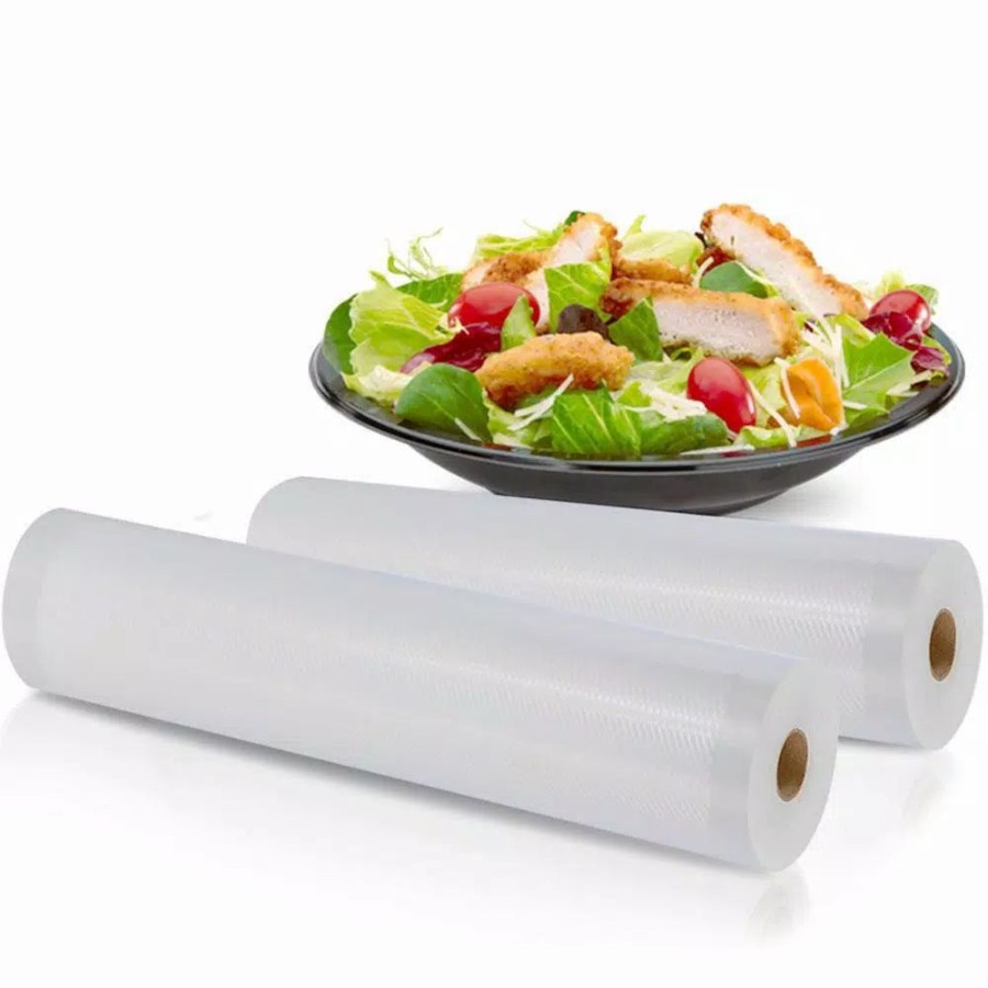 * Food Processing | Food Processing Nutrichef White Vacuum Sealer Bags Universal Air Vac Sealing Bags (2-Rolls, 100 Ft. Total Length)