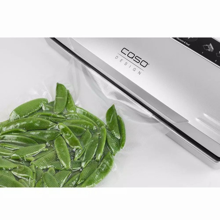 * Food Processing | Food Processing Caso Vc 300 Black And Silver Food Vacuum Sealer With Food Management App And Vacuum Bag Set