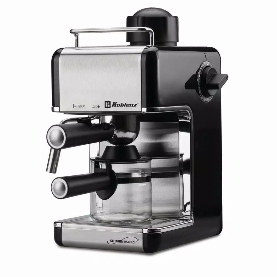 * Coffee Makers | Coffee Makers Koblenz Kitchen Magic Collection 4-Cup Black/Silver Espresso And Cappuccino Maker