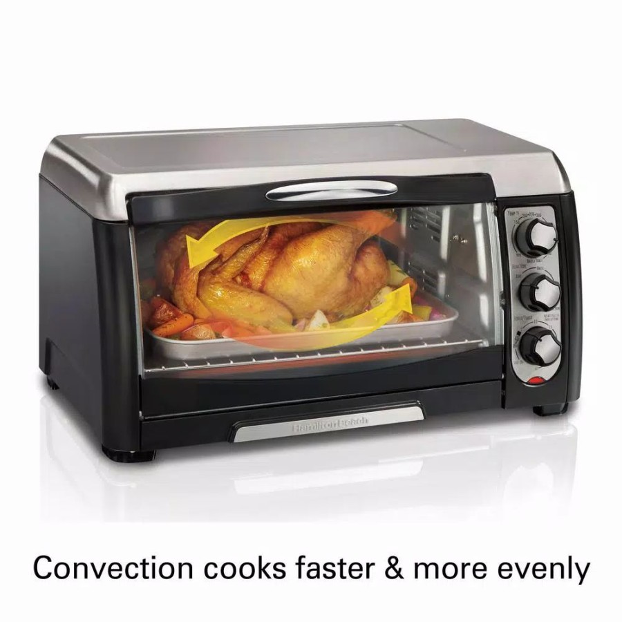 * Toasters | Toasters Hamilton Beach 6 Slice Easy Clean Black Toaster Oven With Convection