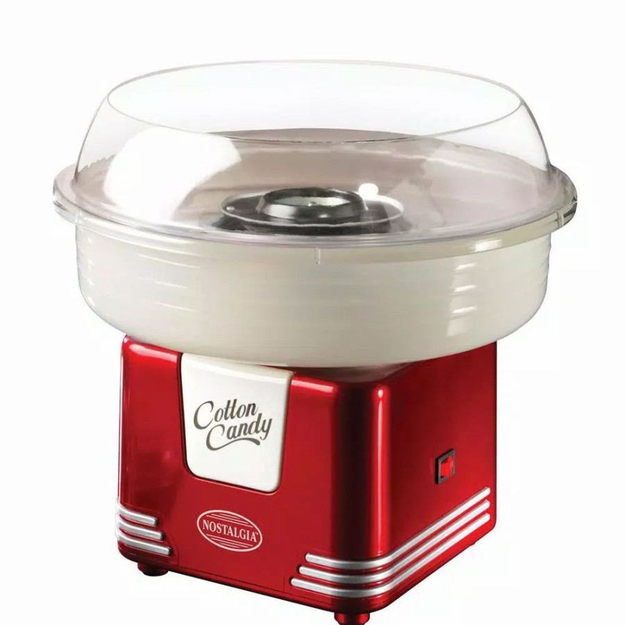 * Dessert Makers | Dessert Makers Nostalgia Retro Red Hard And Sugar Free Cotton Candy Maker With Cotton Candy Cones