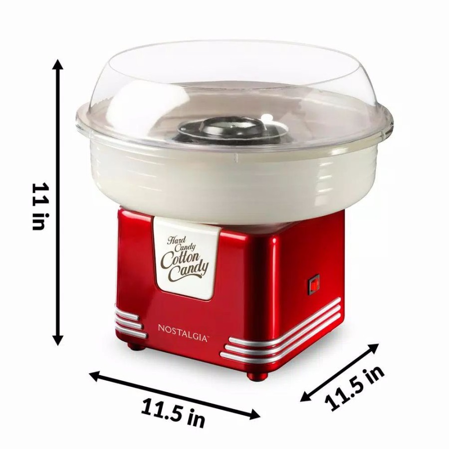 * Dessert Makers | Dessert Makers Nostalgia Retro Red Hard And Sugar Free Cotton Candy Maker With Cotton Candy Cones