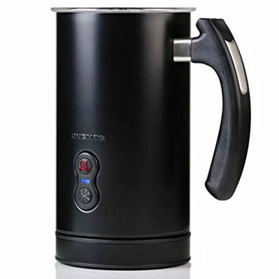 * Coffee Makers | Coffee Makers Ovente 8 Oz. Black Automatic Electric Milk Frother And Steamer Hot Or Cold Froth Functionality Foam Maker And Warmer