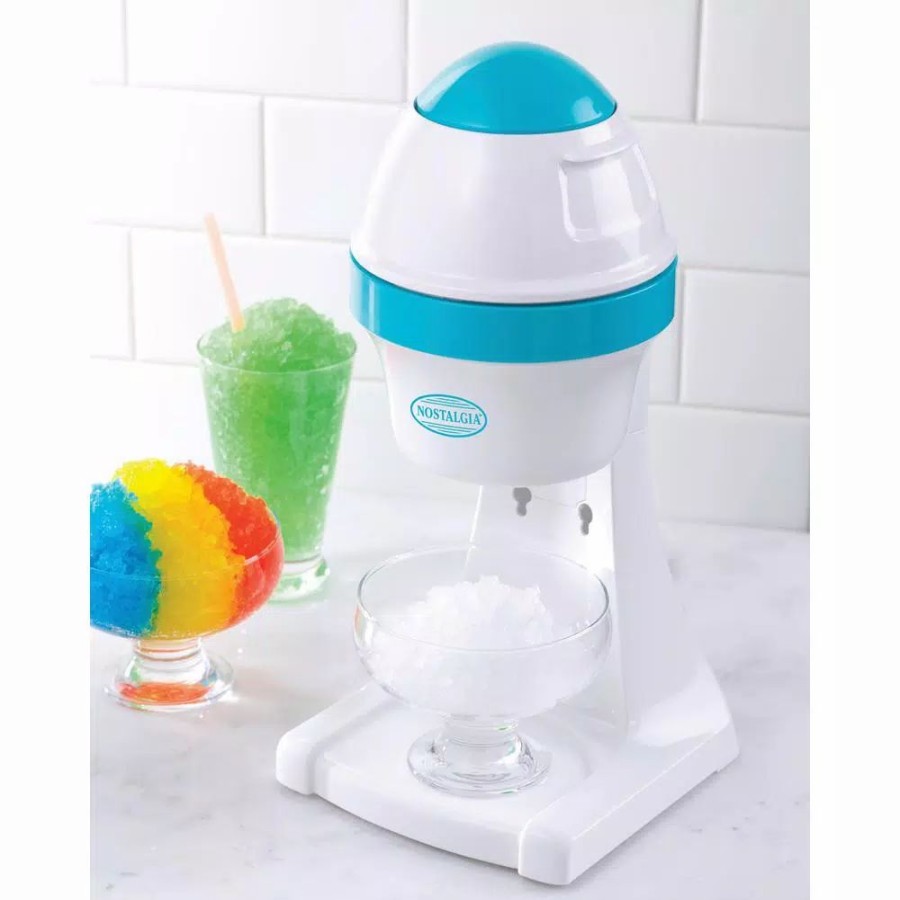 * Dessert Makers | Dessert Makers Nostalgia 8 Oz. Blue And White Countertop Snow Cone Machine