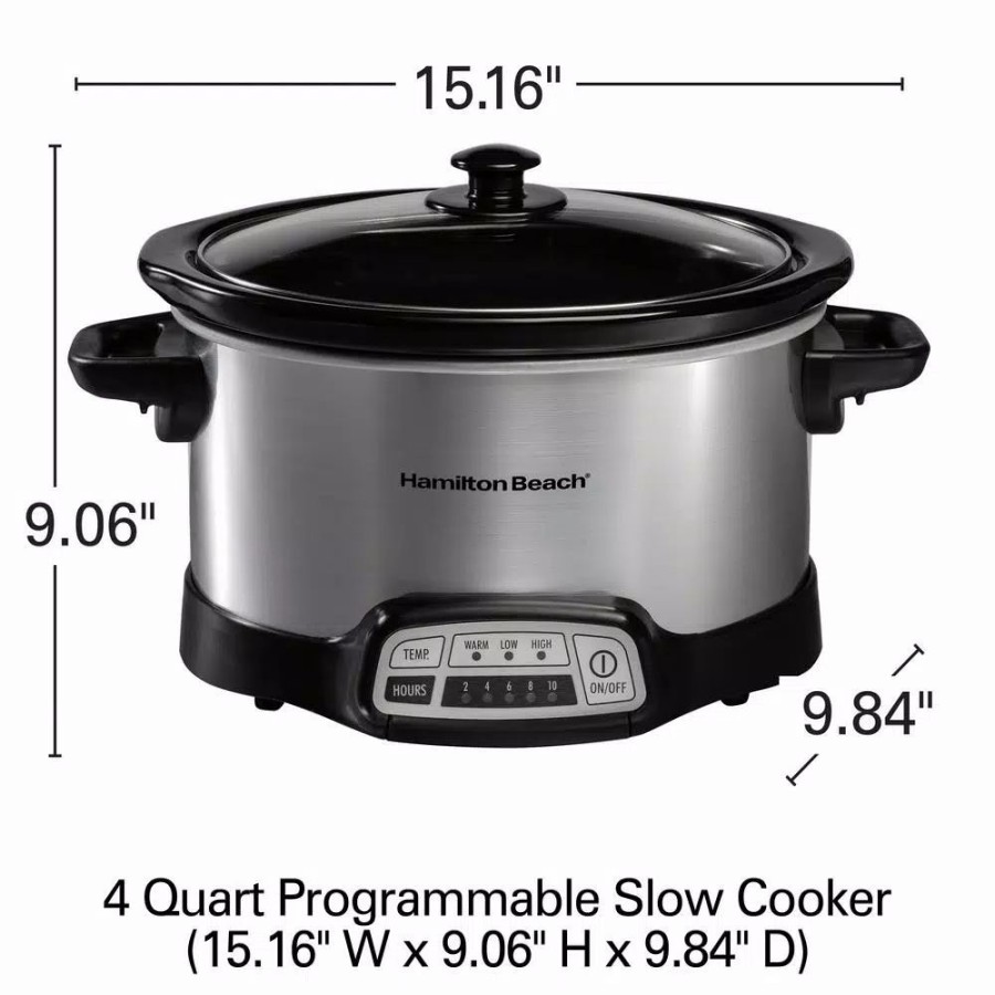 * Cookers | Cookers Hamilton Beach 4 Qt. Stainless Steel Slow Cooker With Built In Timer