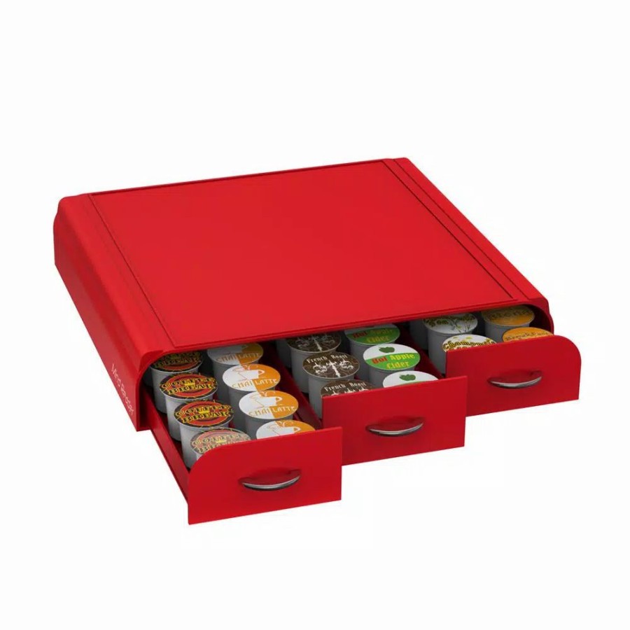 * Coffee Makers | Coffee Makers Mind Reader Anchor 36-Capacity Red K-Cup Storage Drawer