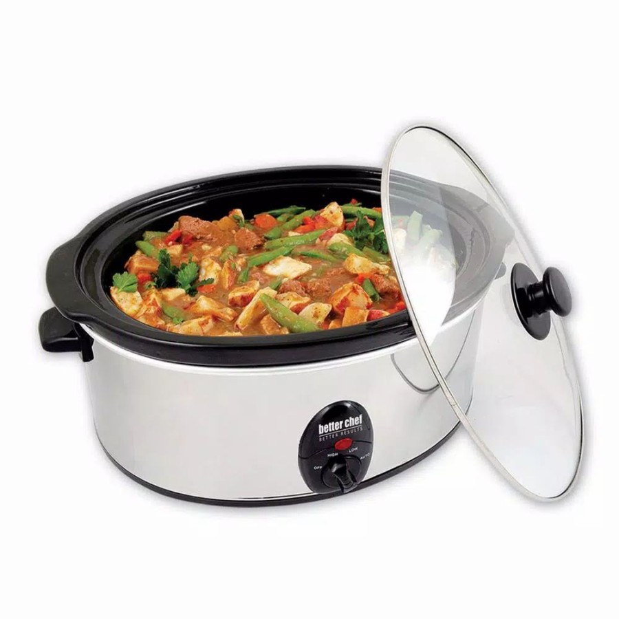 * Cookers | Cookers Better Chef 3.7 Qt. Silver Oval Slow Cooker