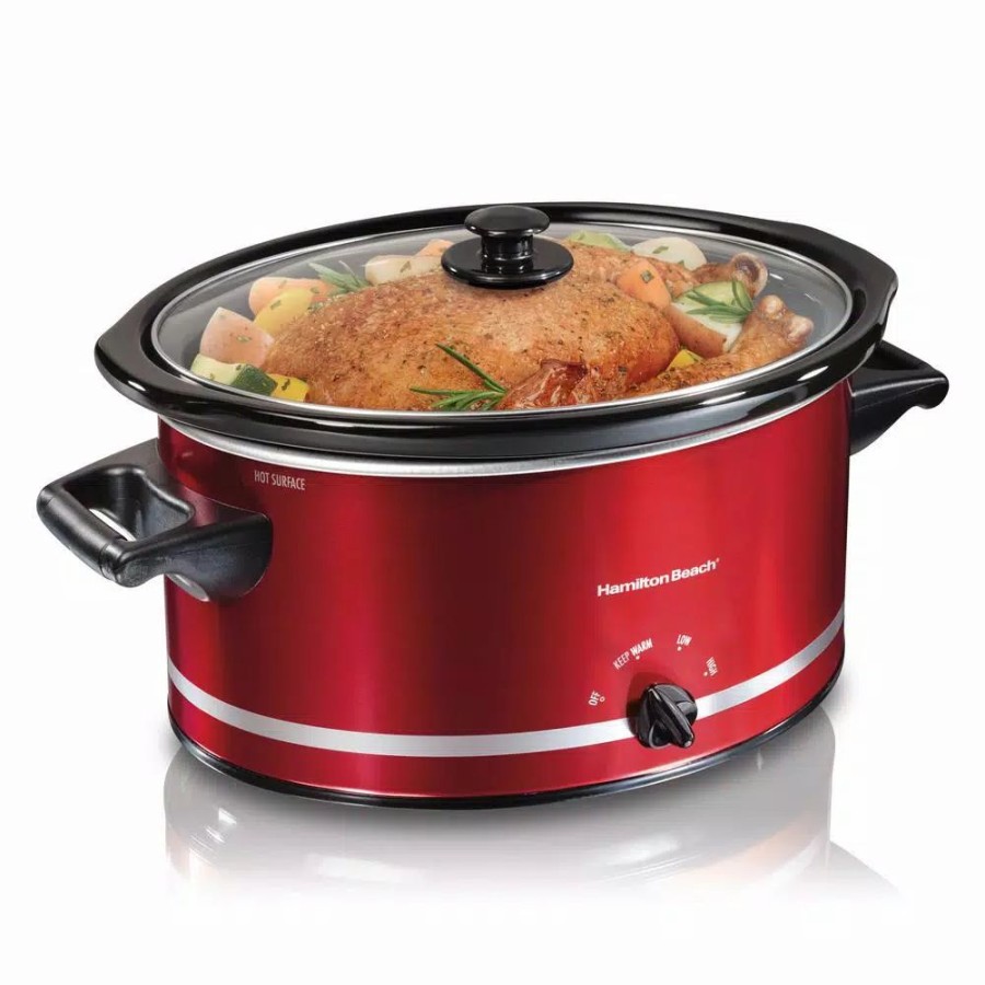 * Cookers | Cookers Hamilton Beach 8 Qt. Red Slow Cooker