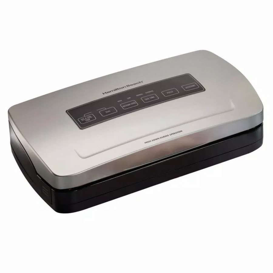 * Food Processing | Food Processing Hamilton Beach Nutrifresh Silver Food Vacuum Sealer With Roll Storage And Bag Cutter