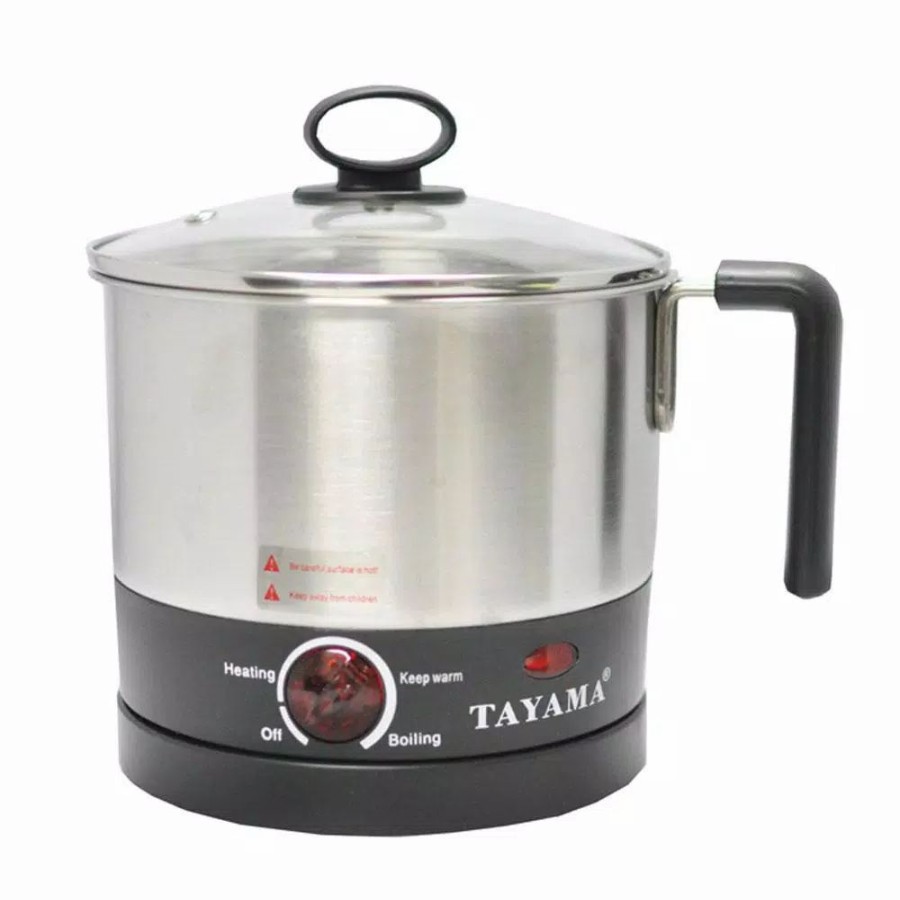 * Cookers | Cookers Tayama 1 Qt. Stainless Steel Slow Cooker With Temperature Settings And Glass Lid