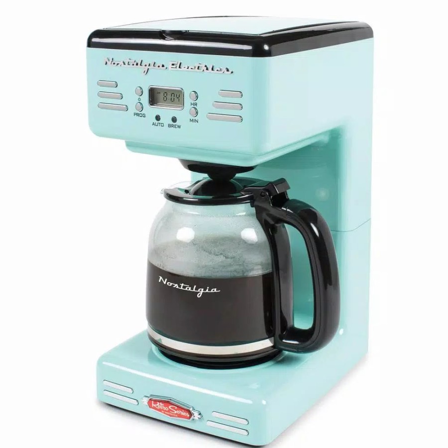 * Coffee Makers | Coffee Makers Nostalgia 12-Cup Blue Coffee Maker With Pause And Serve Function