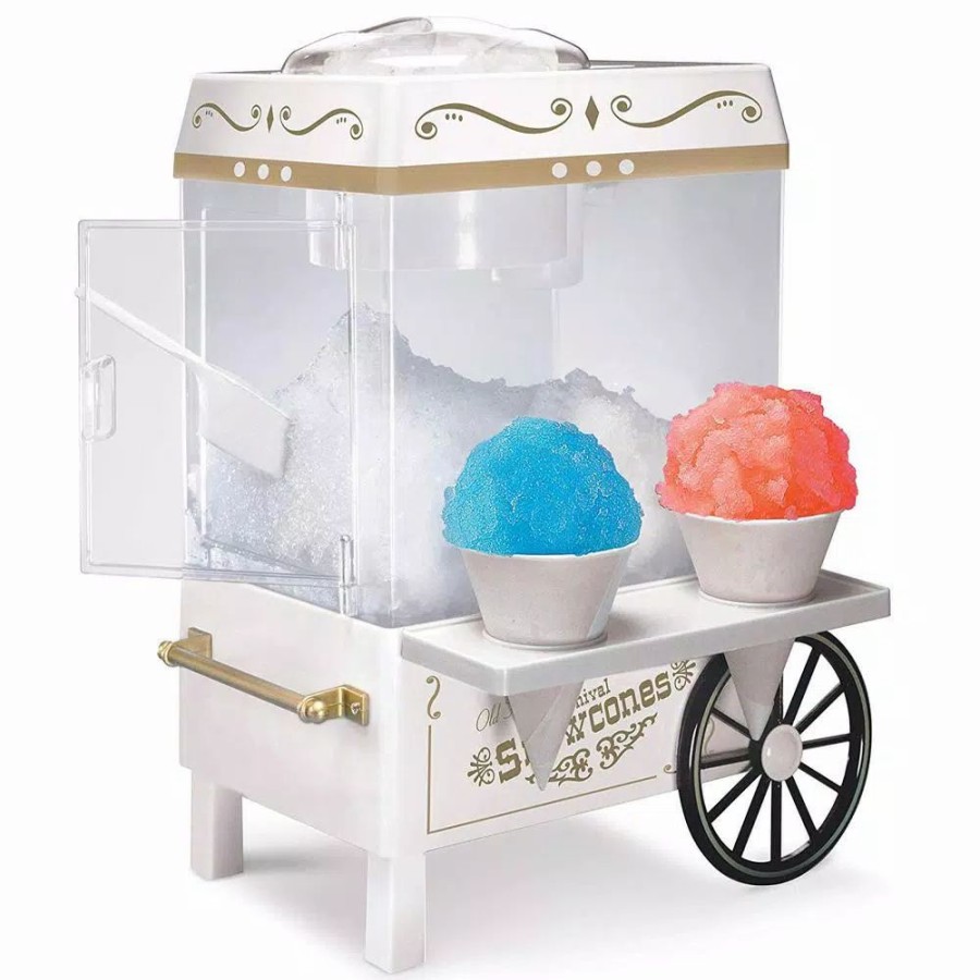 * Dessert Makers | Dessert Makers Nostalgia 160 Oz. Snow Cone Maker In White With Reusable Cones