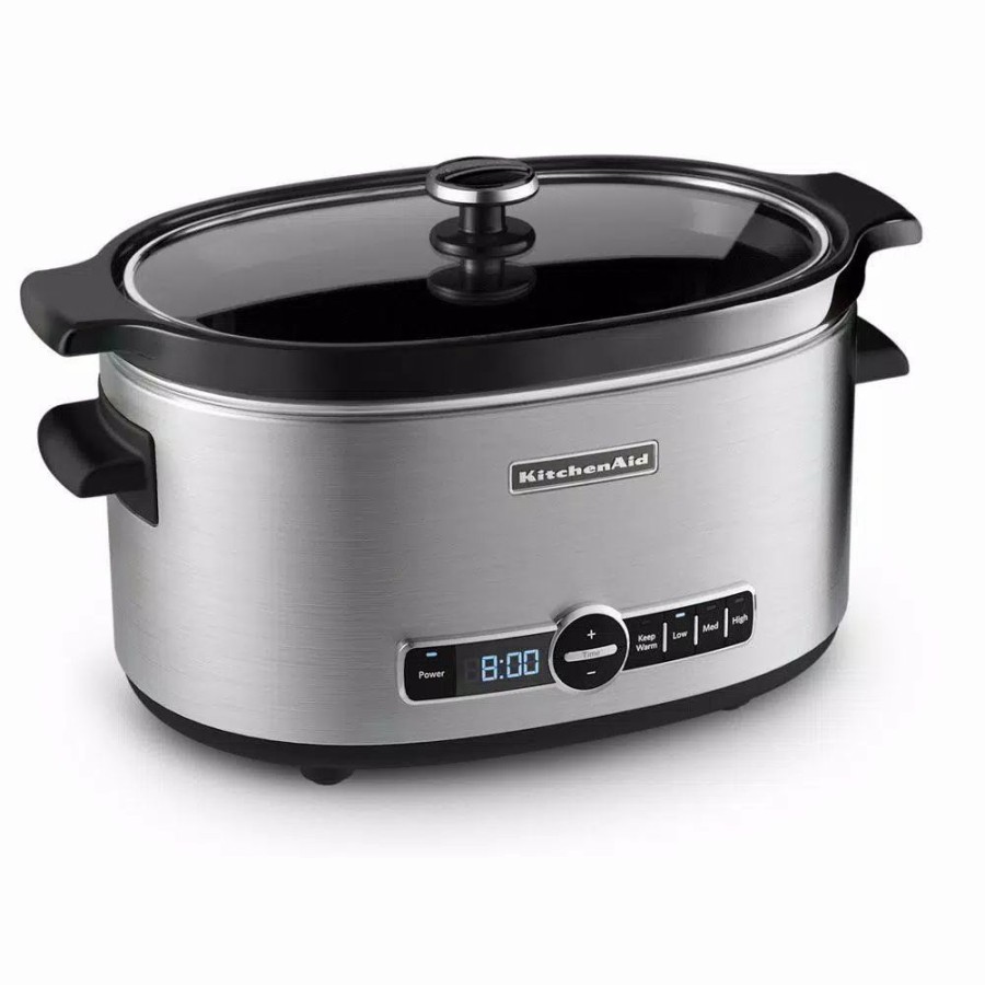 * Cookers | Cookers Kitchenaid 6 Qt. Programmable Stainless Steel Slow Cooker With Built-In Timer And Temperature Settings