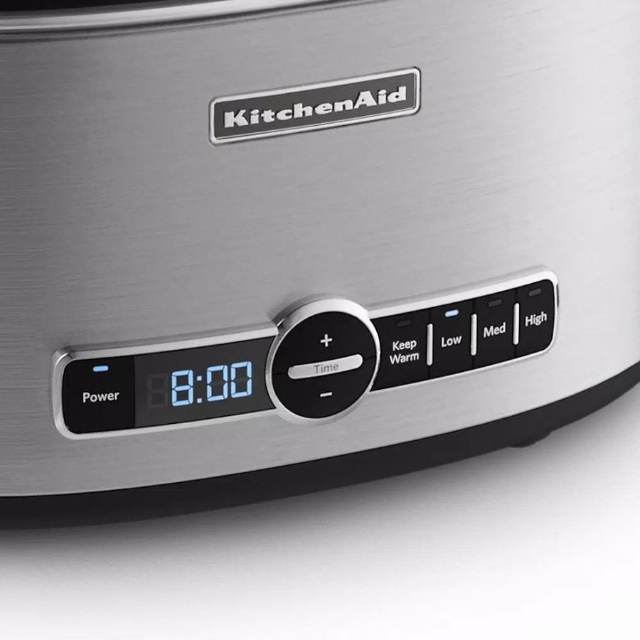 * Cookers | Cookers Kitchenaid 6 Qt. Stainless Steel Slow Cooker With Glass Lid And Built-In Timer