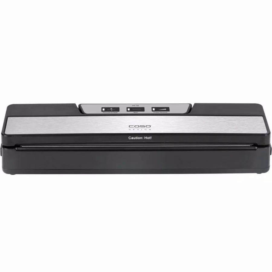 * Food Processing | Food Processing Caso Vc 10 Brushed Black Stainless Steel Food Vacuum Sealer