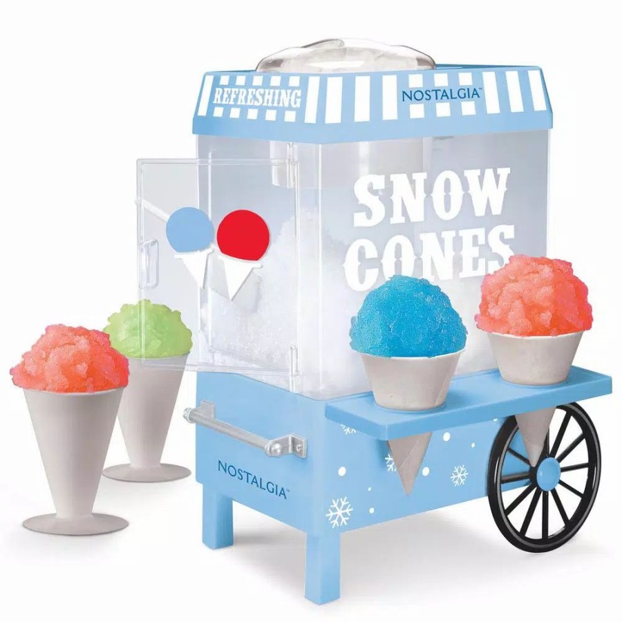 * Dessert Makers | Dessert Makers Nostalgia Vintage 160 Oz. Snow Cone Maker In Blue With Reusable Cones