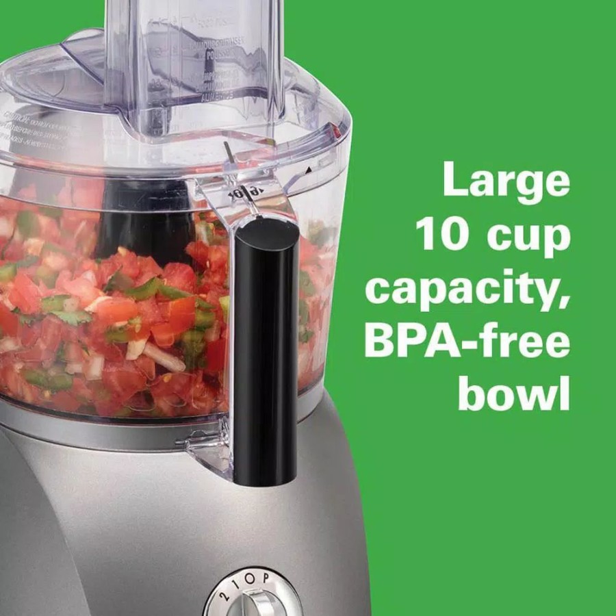 * Food Processing | Food Processing Hamilton Beach 10-Cup 3-Speed Grey Food Processor With 6 Functions