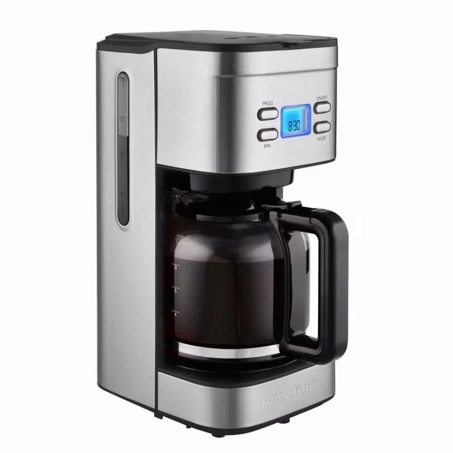 * Coffee Makers | Coffee Makers Kalorik 12-Cup Stainless Steel Programmable Digital Coffee Maker