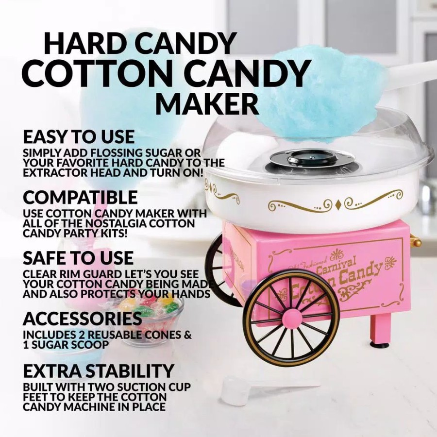 * Dessert Makers | Dessert Makers Nostalgia 450 W Pink Cotton Candy Maker