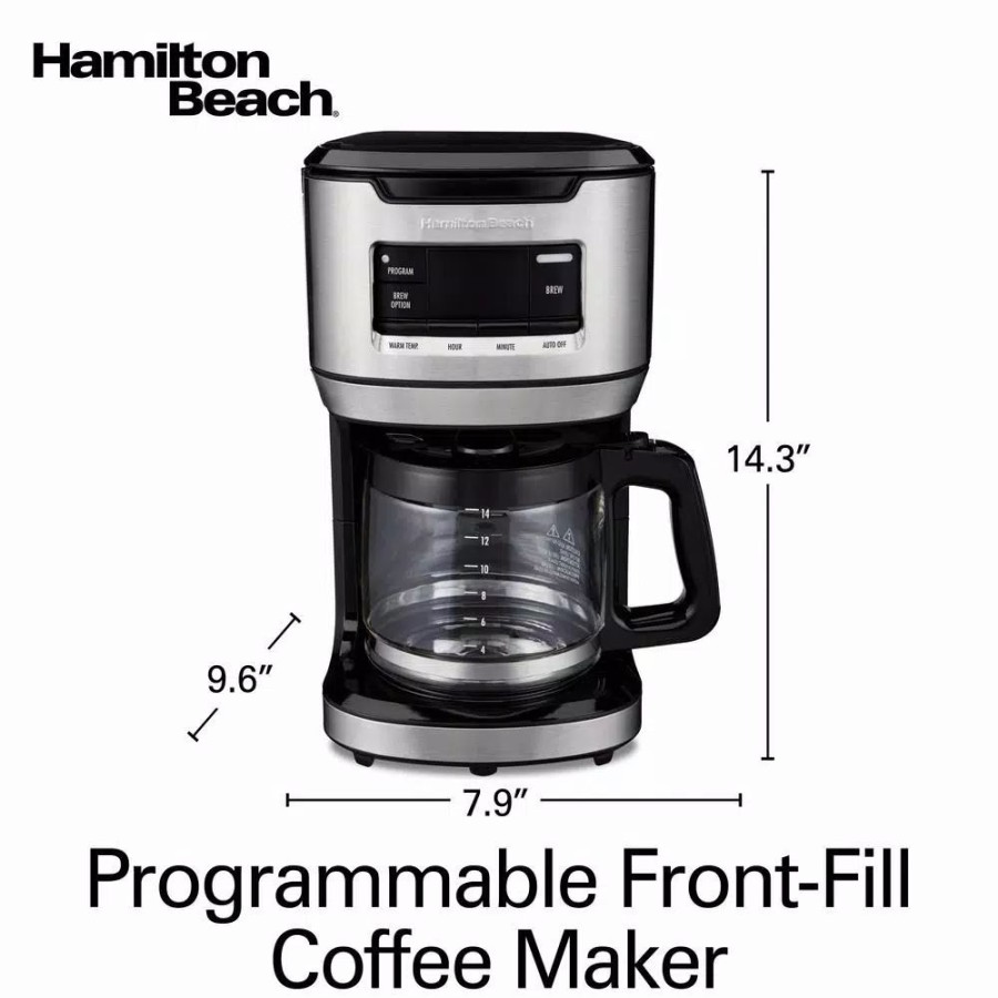 * Coffee Makers | Coffee Makers Hamilton Beach 14-Cup Black Programmable Front-Fill Coffee Maker