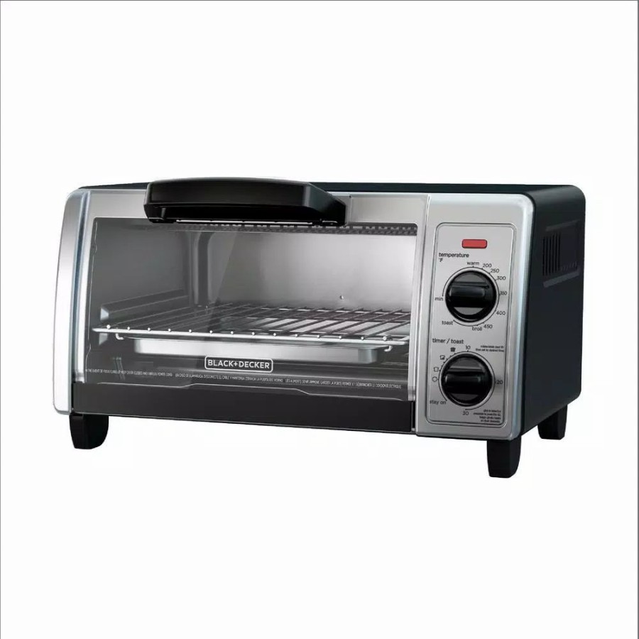 * Toasters | Toasters Black+Decker 1150 W 4-Slice Black Stainless Steel Toaster Oven With Temperature Control