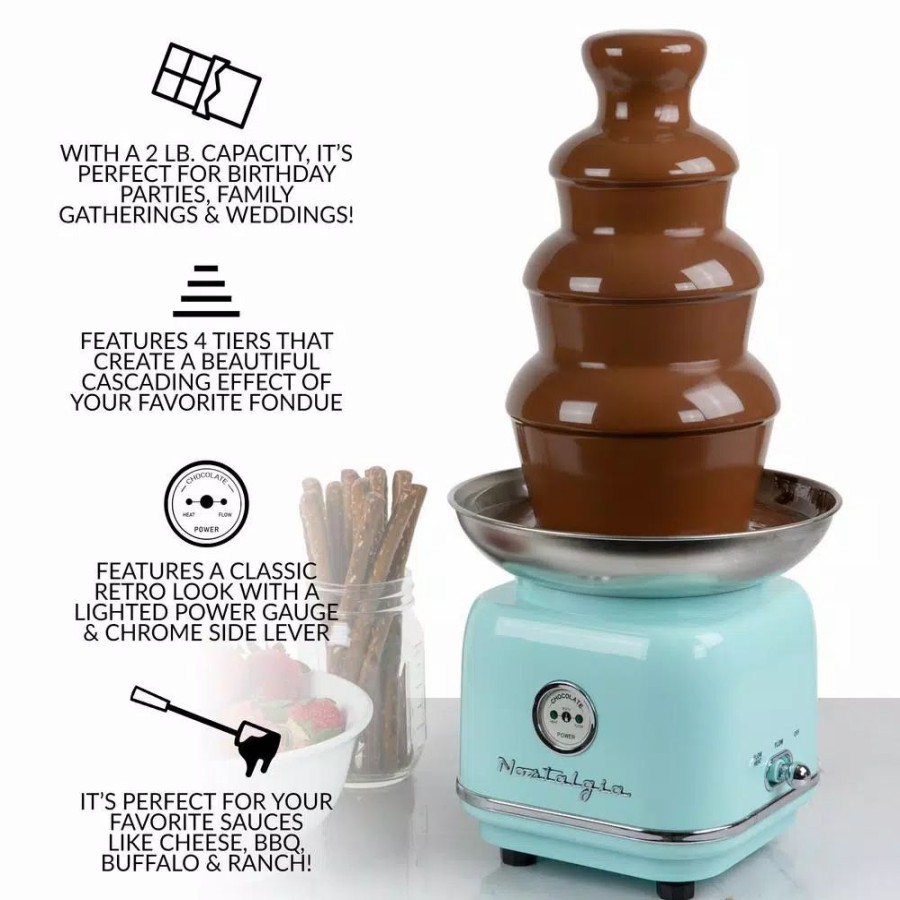 * Dessert Makers | Dessert Makers Nostalgia 4-Tier Aqua Chocolate Fondue Fountain