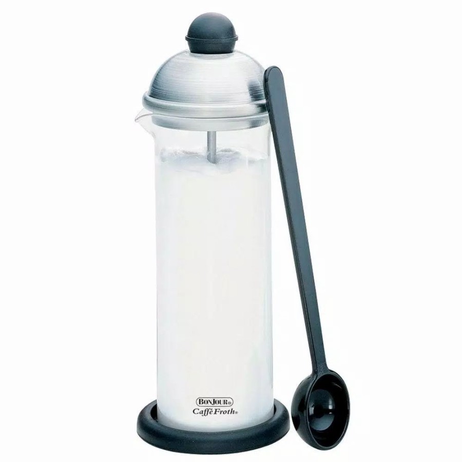 * Coffee Makers | Coffee Makers Bonjour Caffe Froth Monet Hand-Pump Milk Frother With Lid And Scoop