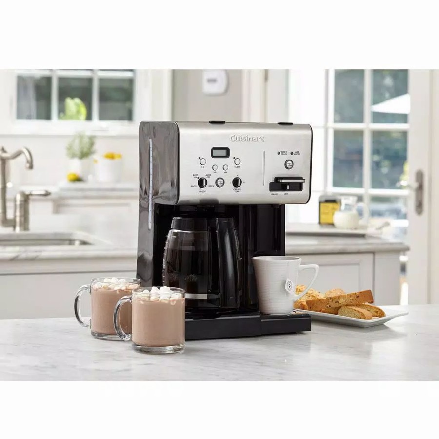 * Coffee Makers | Coffee Makers Cuisinart 10-Cup Black Stainless Steel Coffee Maker With Hot Water System