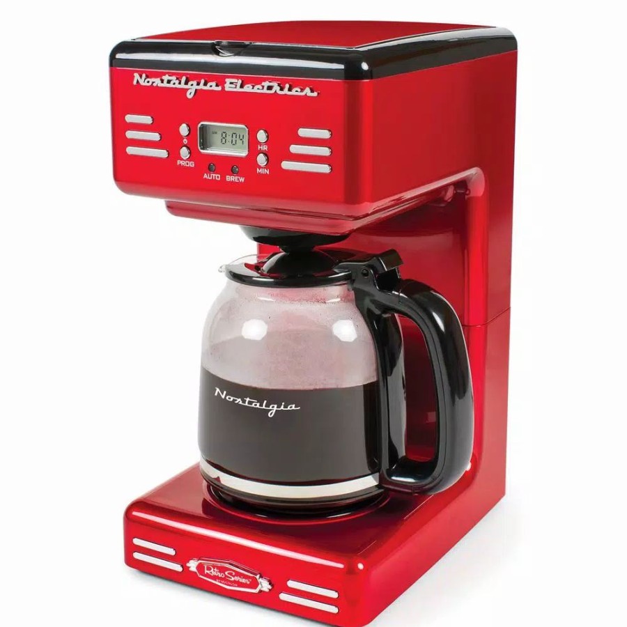 * Coffee Makers | Coffee Makers Nostalgia 12-Cup Red Coffee Maker With Keep Warm Function